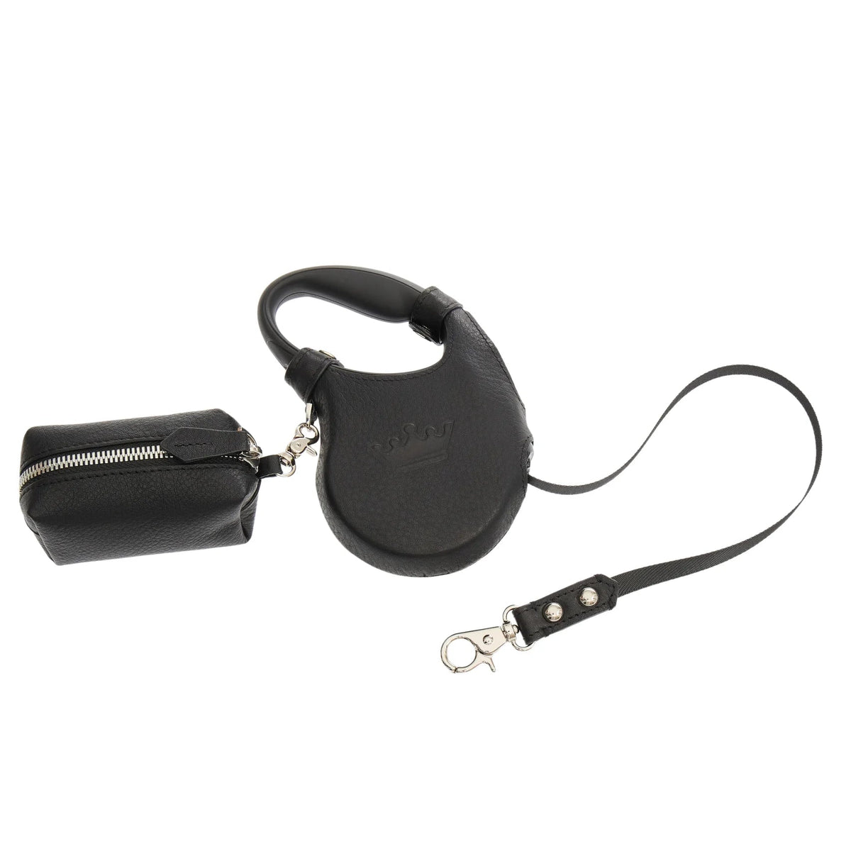 Maltipoo World Retractable Leash + Small Bag, Noir Silver