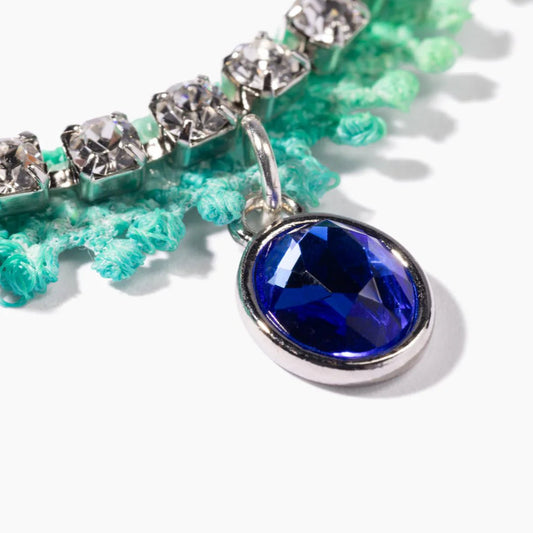 Pearl and Prince Birthstone Tennis Necklace – September Sapphire (28 cm)