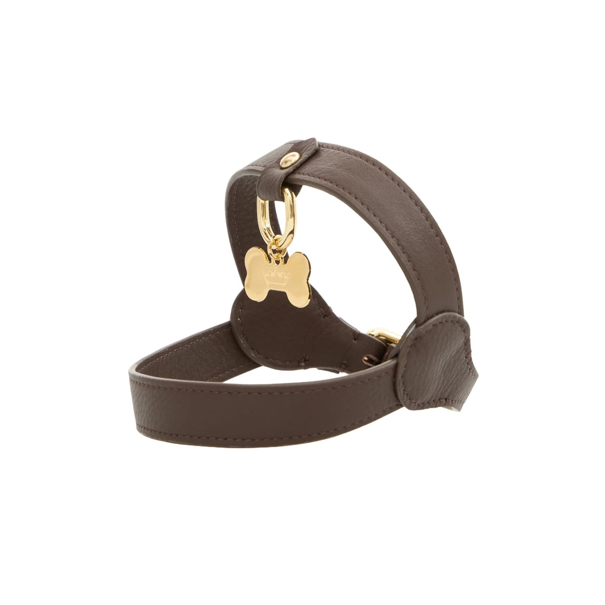 Maltipoo World Classic Leather Harness, Truffle Gold