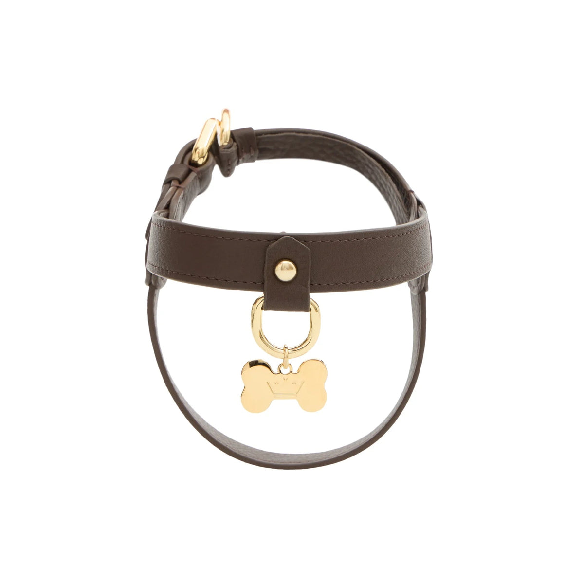 Maltipoo World Classic Leather Harness, Truffle Gold