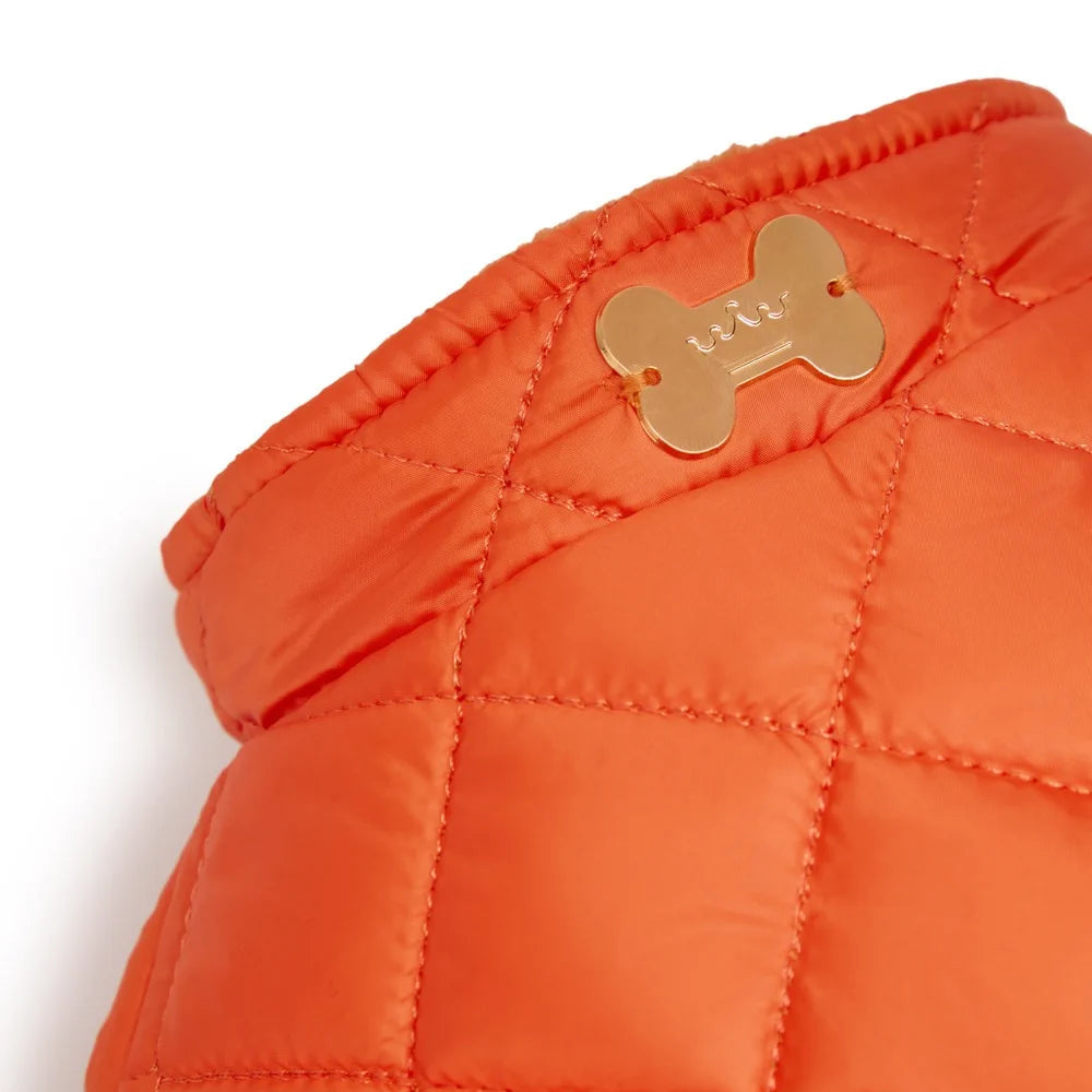 Maltipoo World Quilted Fleece Vest, Orange