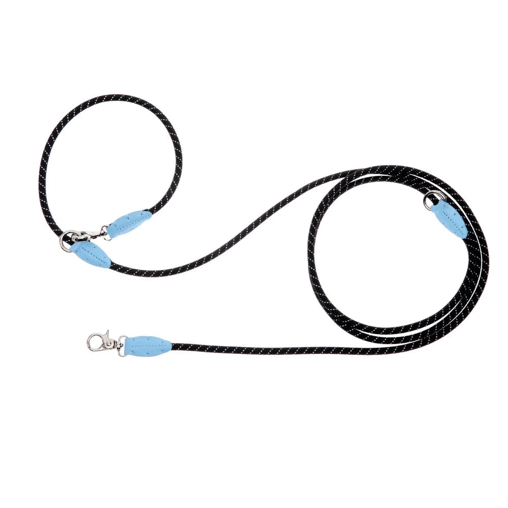 Maltipoo World Adjustable Easy Rope Leash + Small Bag, Blue