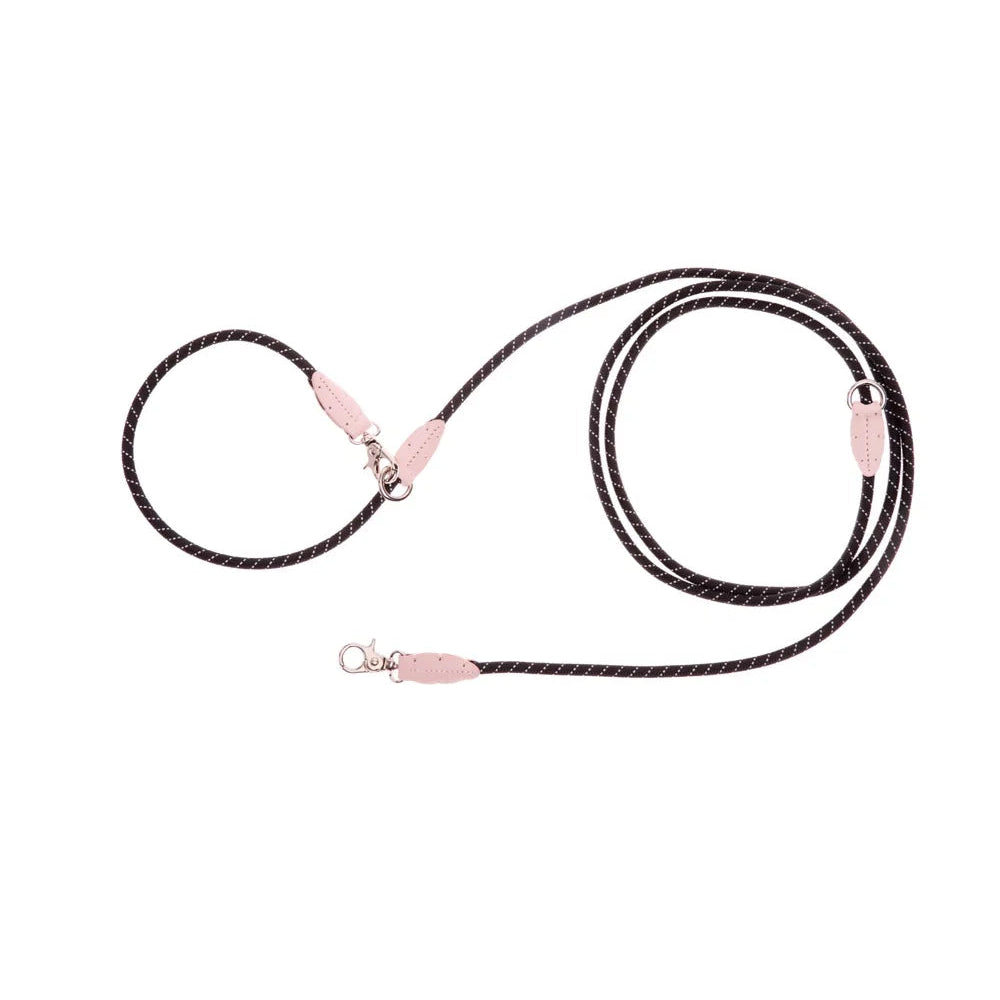 Maltipoo World Adjustable Easy Rope Leash + Small Bag, Pink