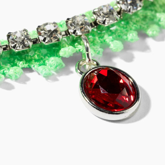 Pearl and Prince Birthstone Tennis Necklace – July Ruby (28 cm)