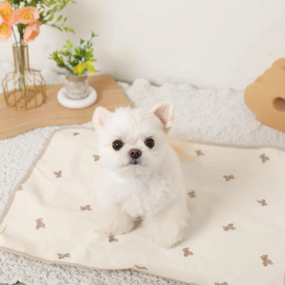 Moncheri Bear Pattern Water-Repellent Compact Cafe Mat