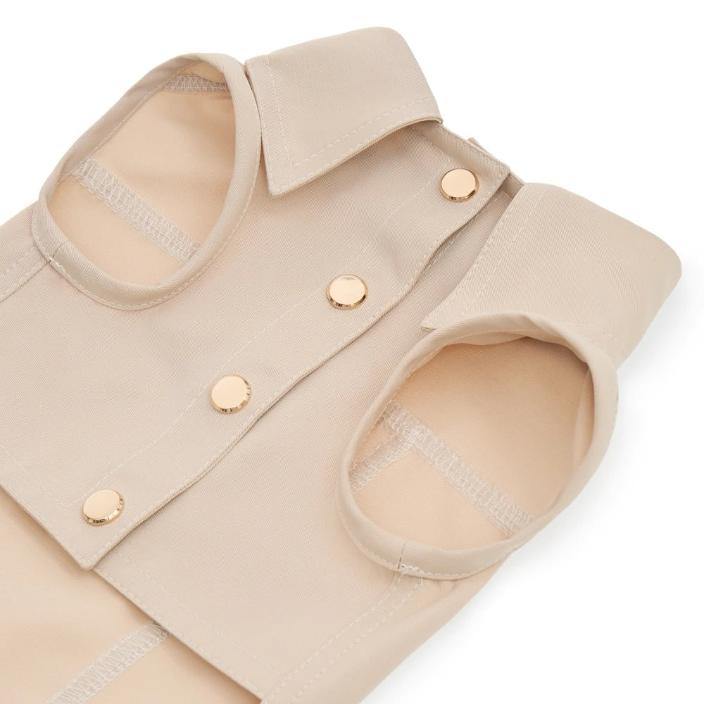 Maltipoo World Cotton Snap-Button Vest «Rest Weather Edition», Dune