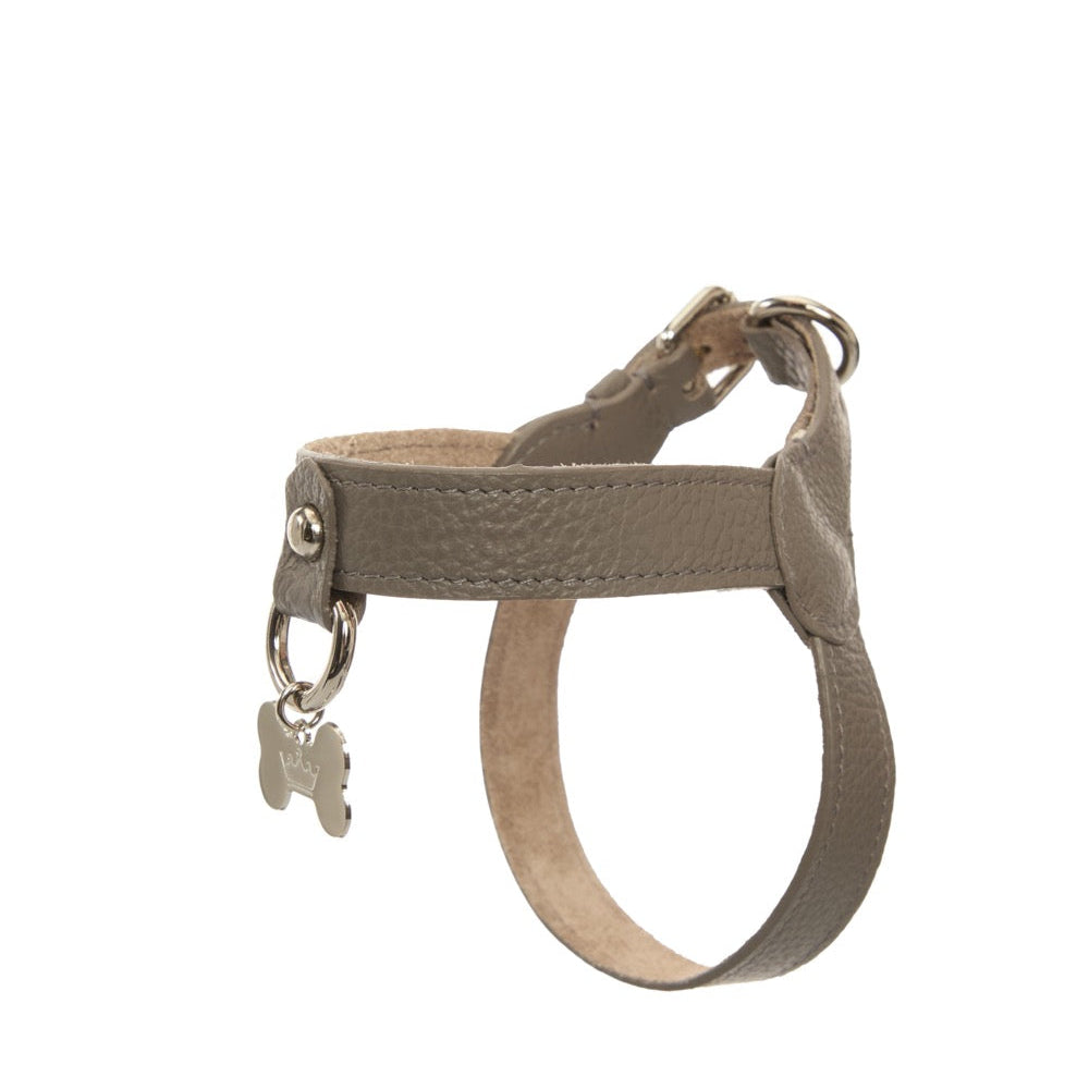 Maltipoo World Classic Leather Harness, Grey