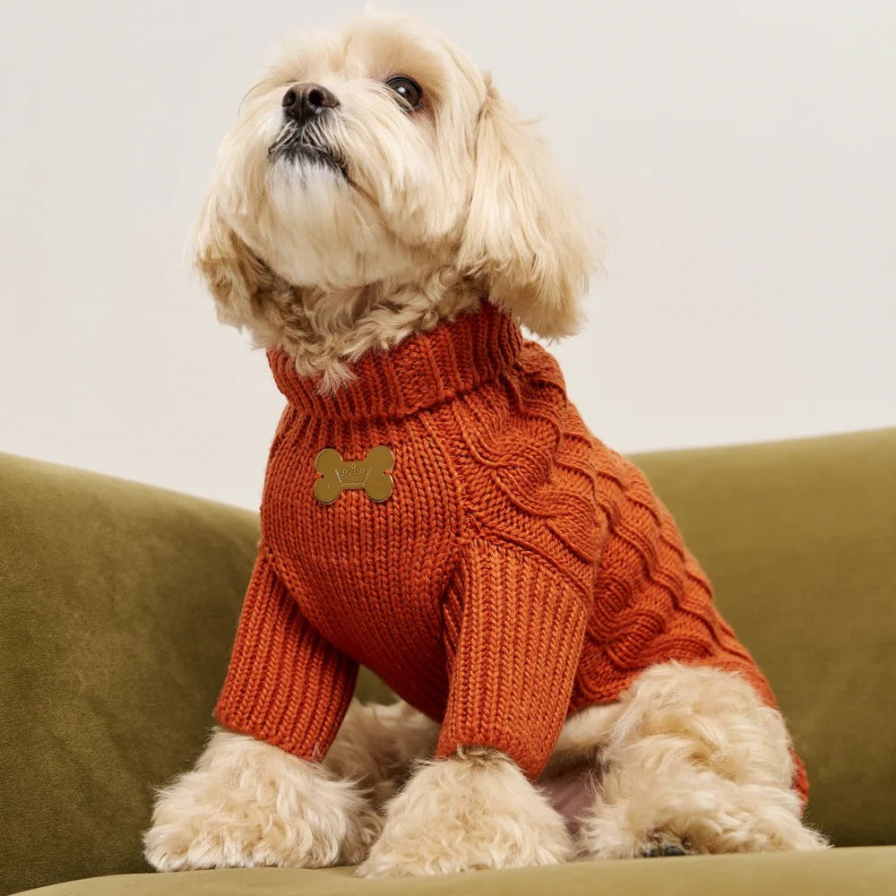 Maltipoo World Pigtail Sweater, Terracota