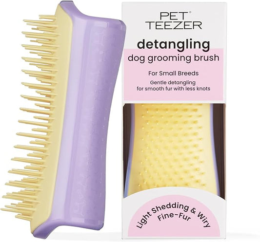 Tangle Teezer Pet Detangling Dog Grooming Brush, Small, Lilac/Yellow