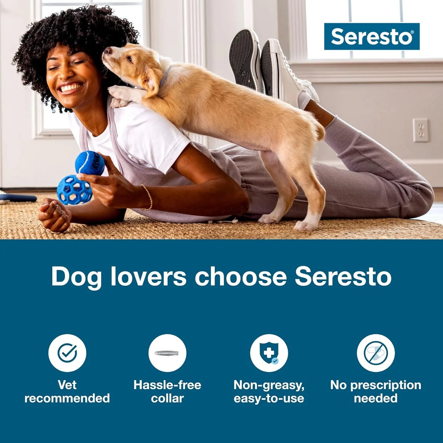 Seresto Small Flea & Tick Treatment & Prevention Collar for Dogs Under 8 kg