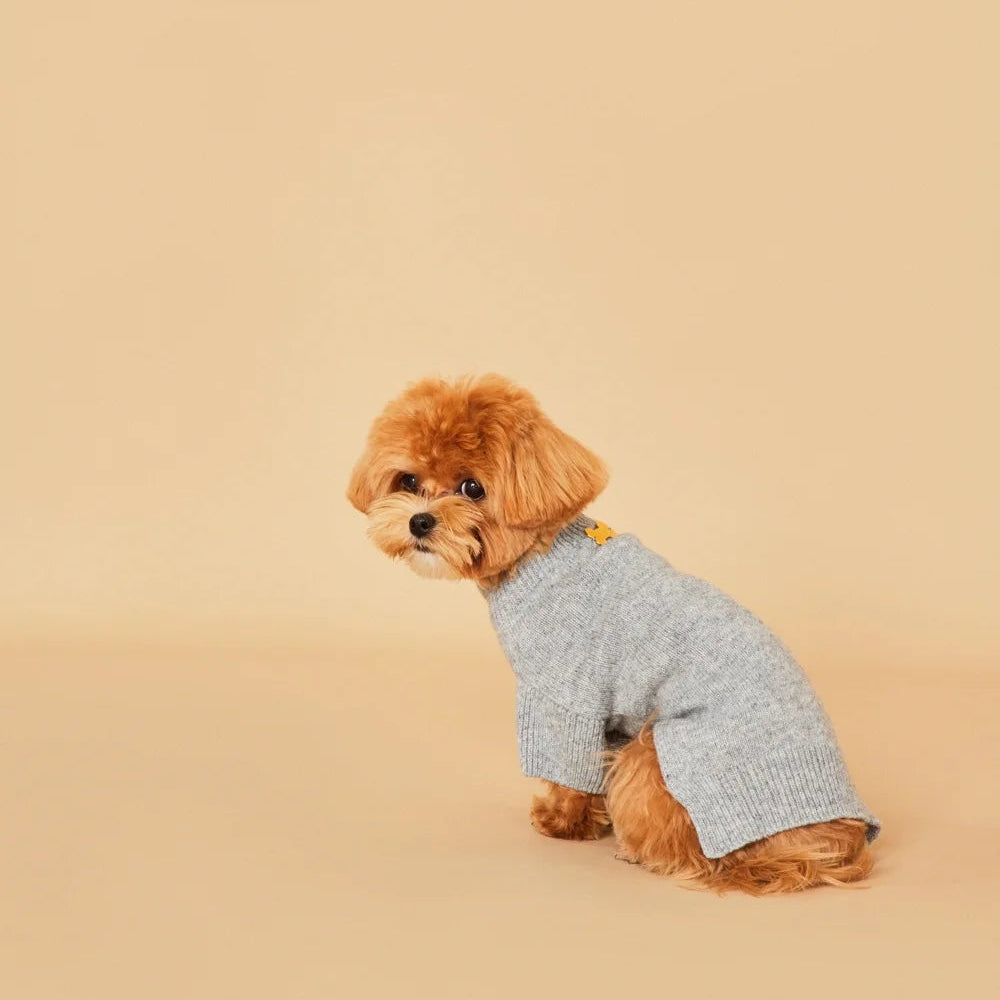 Maltipoo World Merinos Sweater, Light Grey