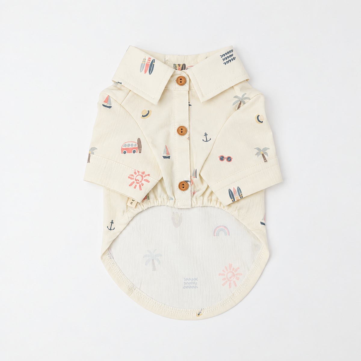 Moncheri Cooling Insect-Repellent Aloha Shirt, Ivory