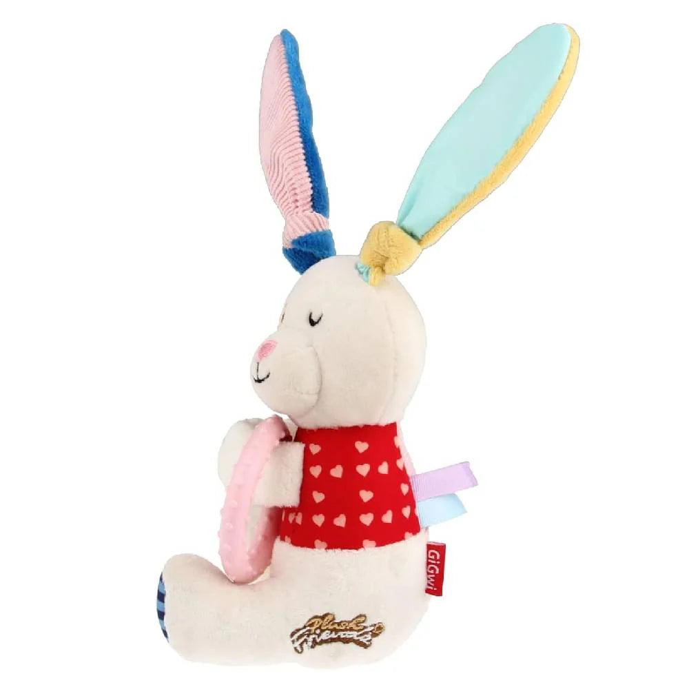 GiGwi Rabbit Plush Friendz with Squeaker & TPR Ring