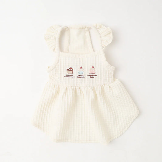 Moncheri Cool Cake Patterned Dress, Ivory