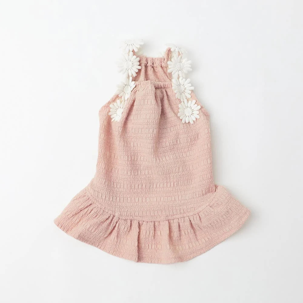 Moncheri Cooling Floral Lace Shoulder Dress, Pink