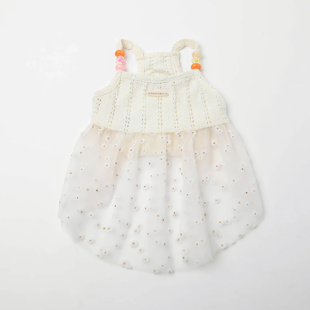 Moncheri Cooling Beaded Shoulder Camisole Dress, Ivory