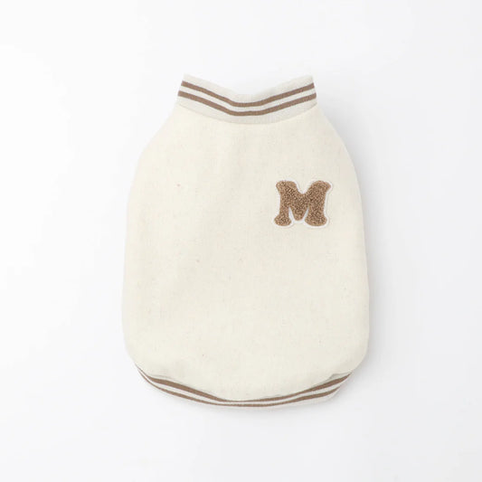 Moncheri Stadium Jacket with Patch, Beige