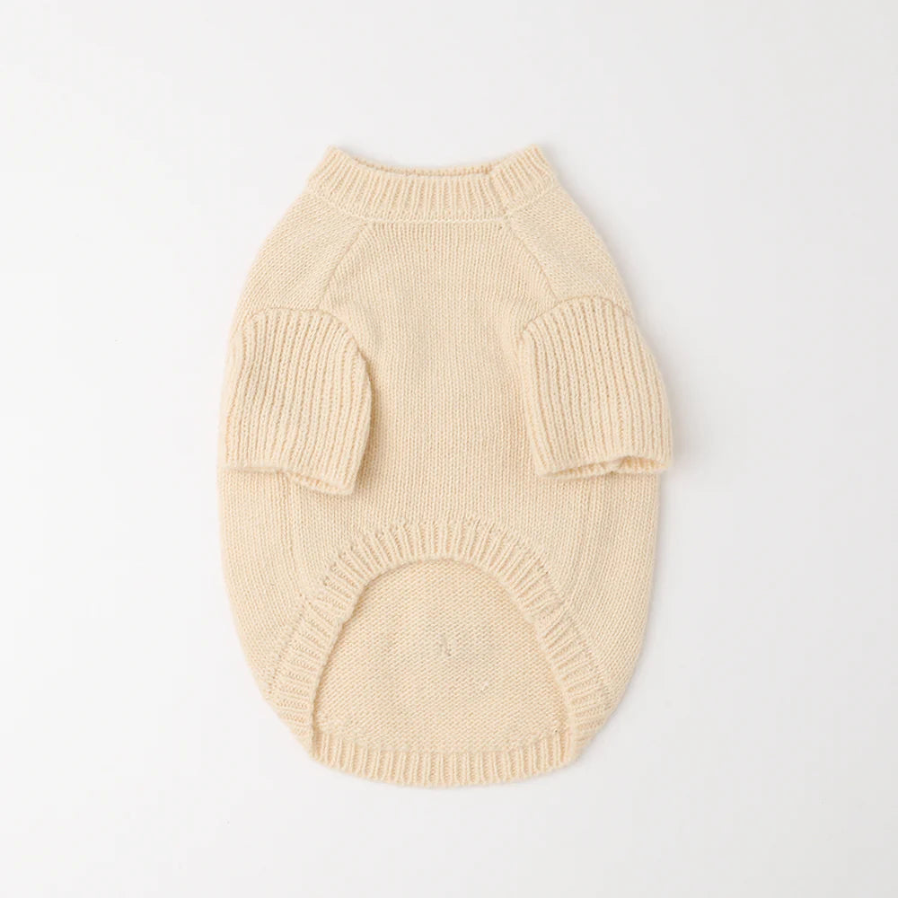 Moncheri Ribbon Motif Knit, Ivory