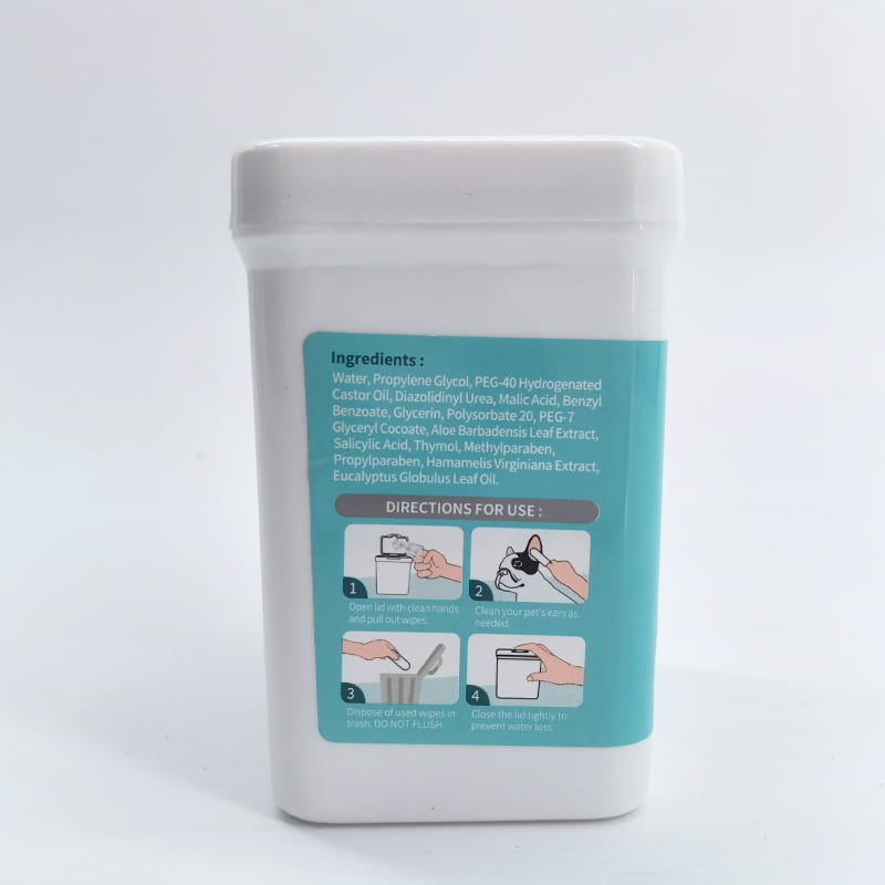 Purry Ear Relief Wipes for Dogs & Cats, 50 wipes