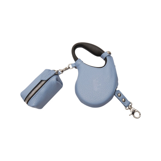 Maltipoo World Retractable Leash + Small Bag, Light Blue