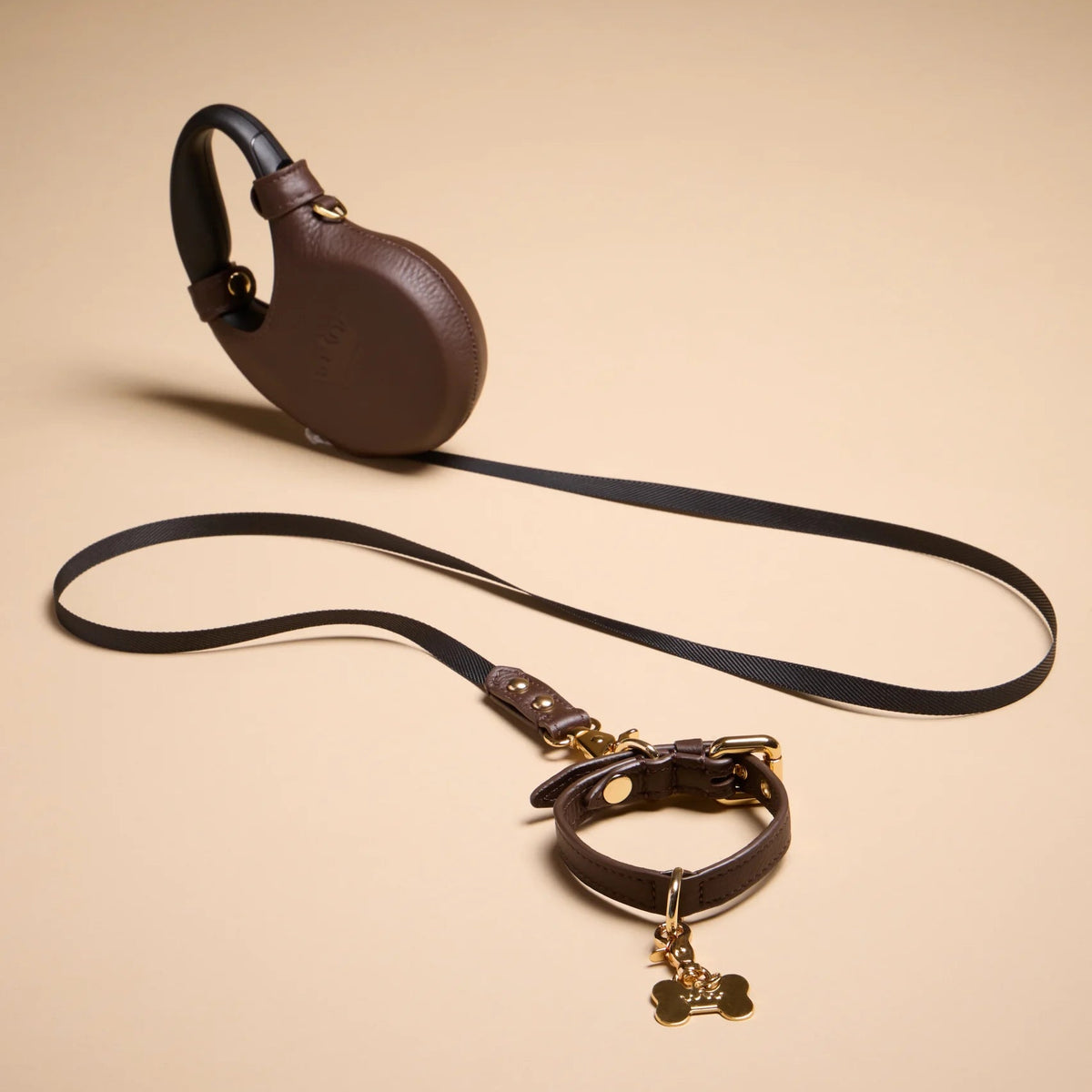 Maltipoo World Dot Collar, Truffle Gold