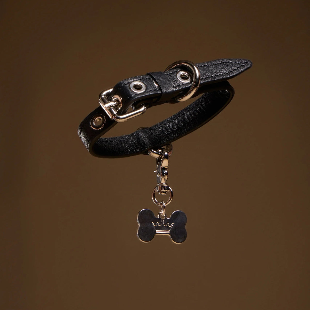 Maltipoo World Dot Collar, Noir Silver